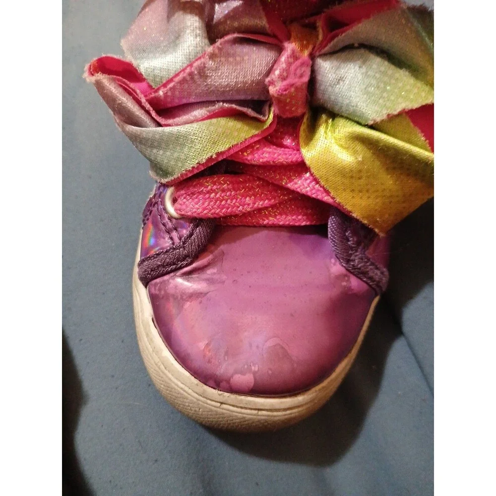 JoJo Siwa Sparkle Swirl Rainbow Star Bow Sneakers Kids 10